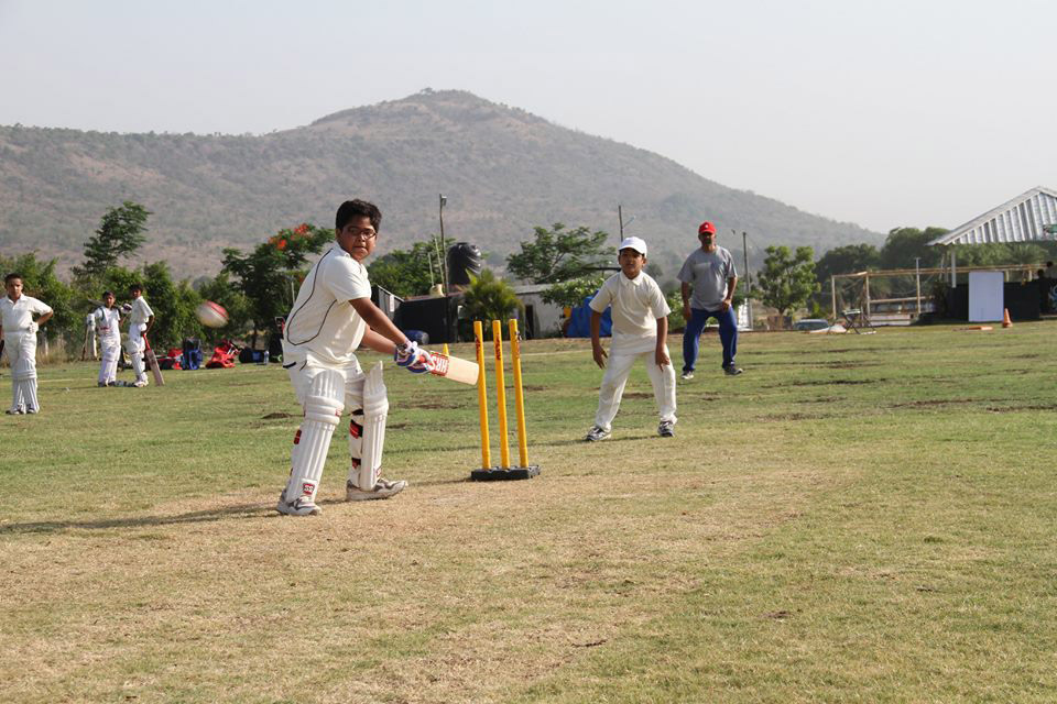 Cricket Player Batting practicing