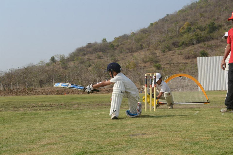 SS Cricket Player Batting practicing