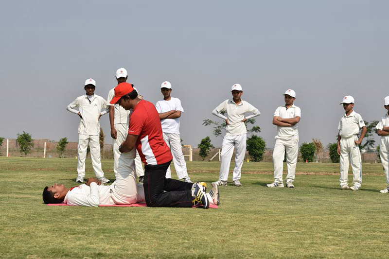 SS Cricket students Practice