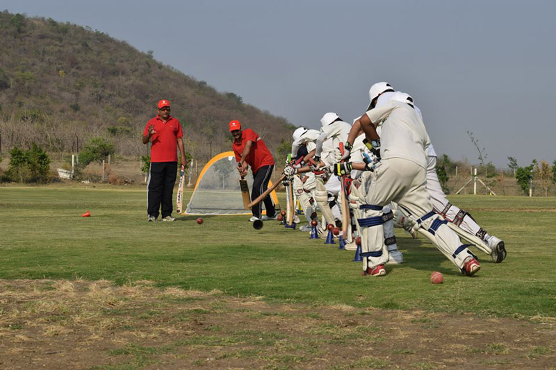 Cricket  practicing